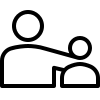Icon of larger person and smaller person to their right